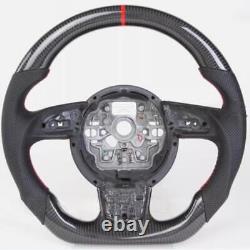 Real Carbon Fiber Sport Steering Wheel For 12-19 Audi A6 A7 S6 S8 RS6 RS7