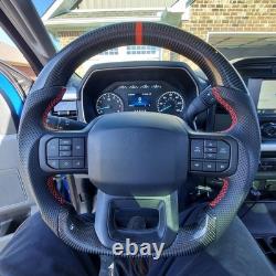 Real Carbon Fiber Sport Steering Wheel For Ford F150 XLT LT 2021-2026 Manual