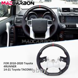 Real Carbon Fiber Sport Steering Wheel Red Stripe for 2010-2023 Toyota Tacoma
