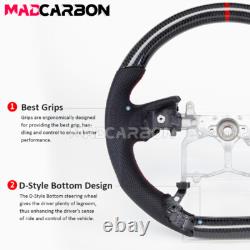 Real Carbon Fiber Sport Steering Wheel Red Stripe for 2010-2023 Toyota Tacoma