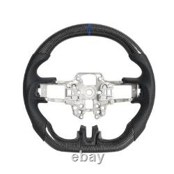 Real Carbon Fiber Sport Steering Wheel for Ford MUSTANG GT 2018-2023 Blue Line