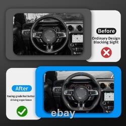 Real Carbon Fiber Sport Steering Wheel for Ford MUSTANG GT 2018-2023 Blue Line
