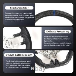 Real Carbon Fiber Sport Steering Wheel for Ford MUSTANG GT 2018-2023 Blue Line