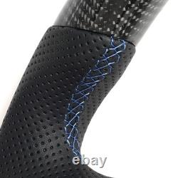 Real Carbon Fiber Sport Steering Wheel for Ford MUSTANG GT 2018-2023 Blue Line