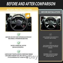 Real Carbon Fiber Steering Wheel Black Leather For Jeep Wrangler with Trim 08-11 Real Carbon Fiber Steering Wheel Black Leather For Jeep Wrangler with Trim 08-11