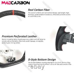 Real Carbon Fiber Steering Wheel Black Leather For Subaru WRX STI S209 2015-2021
