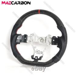 Real Carbon Fiber Steering Wheel Black Leather For Subaru WRX STI S209 2015-2021