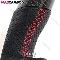 Real Carbon Fiber Steering Wheel Black Leather For Subaru WRX STI S209 2015-2021