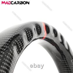 Real Carbon Fiber Steering Wheel Black Leather For Subaru WRX STI S209 2015-2021