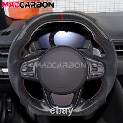 Real Carbon Fiber Steering Wheel Fits 2020-2025 Toyota Supra A90 MK5 Flat Top