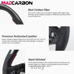 Real Carbon Fiber Steering Wheel Fits 2020-2025 Toyota Supra A90 MK5 Flat Top