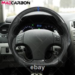Real Carbon Fiber Steering Wheel For 06-12 Lexus IS250 IS350 IS F Blue Line