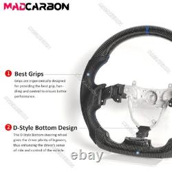 Real Carbon Fiber Steering Wheel For 06-12 Lexus IS250 IS350 IS F Blue Line