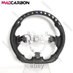 Real Carbon Fiber Steering Wheel For 06-12 Lexus IS250 IS350 IS F Blue Line