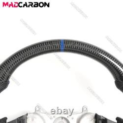 Real Carbon Fiber Steering Wheel For 06-12 Lexus IS250 IS350 IS F Blue Line