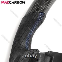 Real Carbon Fiber Steering Wheel For 06-12 Lexus IS250 IS350 IS F Blue Line