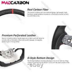 Real Carbon Fiber Steering Wheel For 22-25 Honda 11th Civic Black Leather