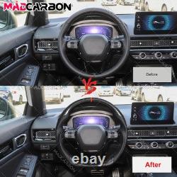 Real Carbon Fiber Steering Wheel For 22-25 Honda 11th Civic Black Leather