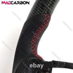 Real Carbon Fiber Steering Wheel For 22-25 Honda 11th Civic Black Leather