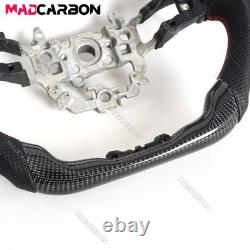 Real Carbon Fiber Steering Wheel For 22-25 Honda 11th Civic Black Leather