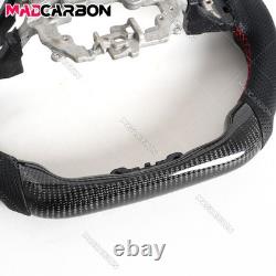 Real Carbon Fiber Steering Wheel For 22-25 Honda 11th Civic Black Leather
