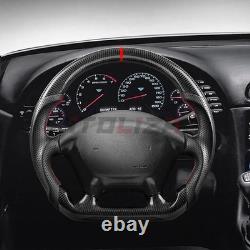 Real Carbon Fiber Steering Wheel For Chevy Corvette C5 1997-2004 Z06 Flat Bottom