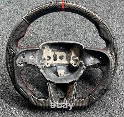 Real Carbon Fiber Steering Wheel For Dodge Challenger SRT 2014+ Black Patches
