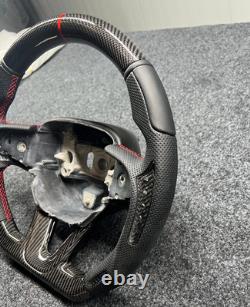 Real Carbon Fiber Steering Wheel For Dodge Challenger SRT 2014+ Black Patches