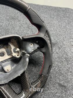 Real Carbon Fiber Steering Wheel For Dodge Challenger SRT 2014+ Black Patches