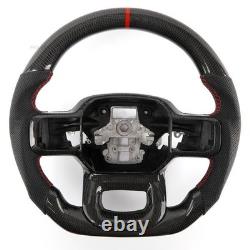 Real Carbon Fiber Steering Wheel For Ford F-150 Raptor F-350 2015-2019 WithCF Trim