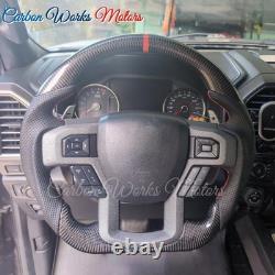 Real Carbon Fiber Steering Wheel For Ford F-150 Raptor F250 F350 F450 2015-2020