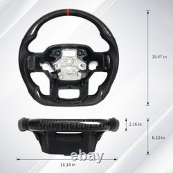 Real Carbon Fiber Steering Wheel For Ford F150 Raptor 2021-2025 Auto No Heated
