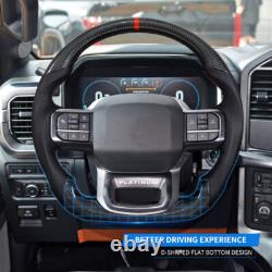 Real Carbon Fiber Steering Wheel For Ford F150 Raptor 2021-2025 Auto No Heated