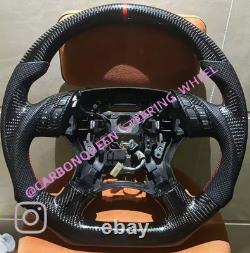 Real Carbon Fiber Steering Wheel For Honda Accord 7th 03-08 Ys/ Red Stripe