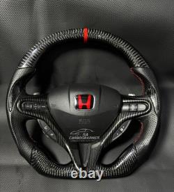 Real Carbon Fiber Steering Wheel For Honda Civic FD2/FN2 2006-12 8th Gen