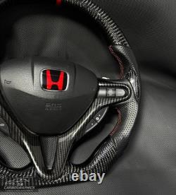 Real Carbon Fiber Steering Wheel For Honda Civic FD2/FN2 2006-12 8th Gen