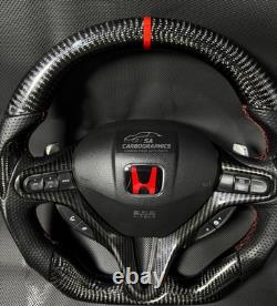 Real Carbon Fiber Steering Wheel For Honda Civic FD2/FN2 2006-12 8th Gen