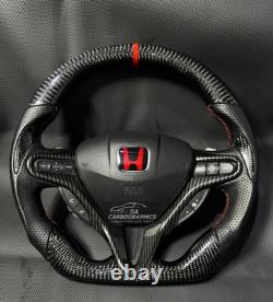 Real Carbon Fiber Steering Wheel For Honda Civic FD2/FN2 2006-12 8th Gen