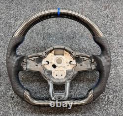 Real Carbon Fiber Steering Wheel For Volkswagen Golf MK7 GTI/R 2015-2020 BLUE