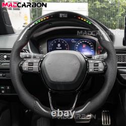 Real Carbon Fiber Steering Wheel LED For Honda 11th Civic Gen 2022-2025