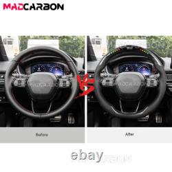 Real Carbon Fiber Steering Wheel LED For Honda 11th Civic Gen 2022-2025