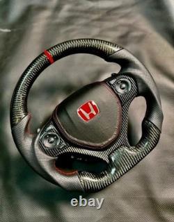 Real Carbon Fiber Steering Wheel for Honda Civic 2012-2015 9th Gen Si FB FG Cust