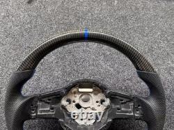 Real Carbon Fiber Steering Wheel for VW Golf R MK7 MK7.5 Blue-line GTI 15-20