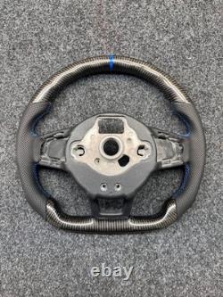 Real Carbon Fiber Steering Wheel for VW Golf R MK7 MK7.5 Blue-line GTI 15-20