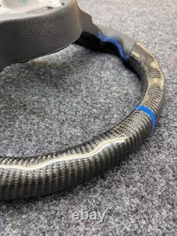 Real Carbon Fiber Steering Wheel for VW Golf R MK7 MK7.5 Blue-line GTI 15-20