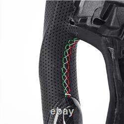 Real Carbon Fiber Tricolor Steering Wheel for 2016-2024 Maserati Levante Ghibli