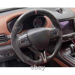 Real Carbon Fiber Tricolor Steering Wheel for 2016-2024 Maserati Levante Ghibli