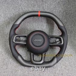 Real Matte Carbon Fiber Steering Wheel For Jeep Wrangler JL/JT 18-23 withHeated
