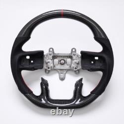 Real carbon fiber D Shaped WithHeated Sport Steering Wheel 2019-2024 RAM 1500 2500