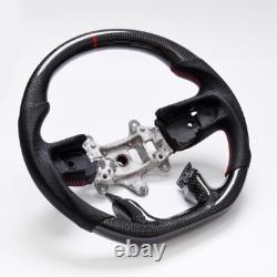 Real carbon fiber D Shaped WithHeated Sport Steering Wheel 2019-2024 RAM 1500 2500